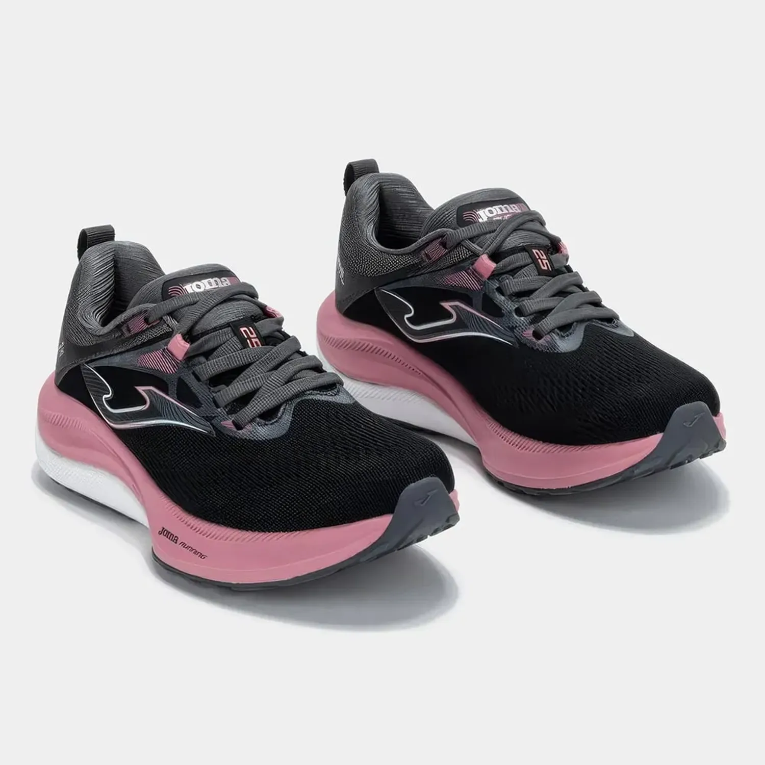 Zapatillas Joma Running Mujer Hispalis Lady 2601 color negro / rosado | Platanitos