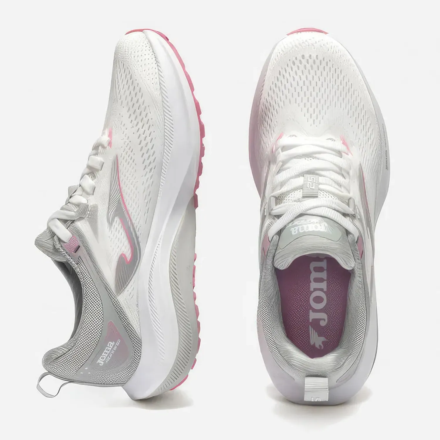 Zapatillas Joma Running Mujer Hispalis Lady 2602 color blanco / rosado | Platanitos
