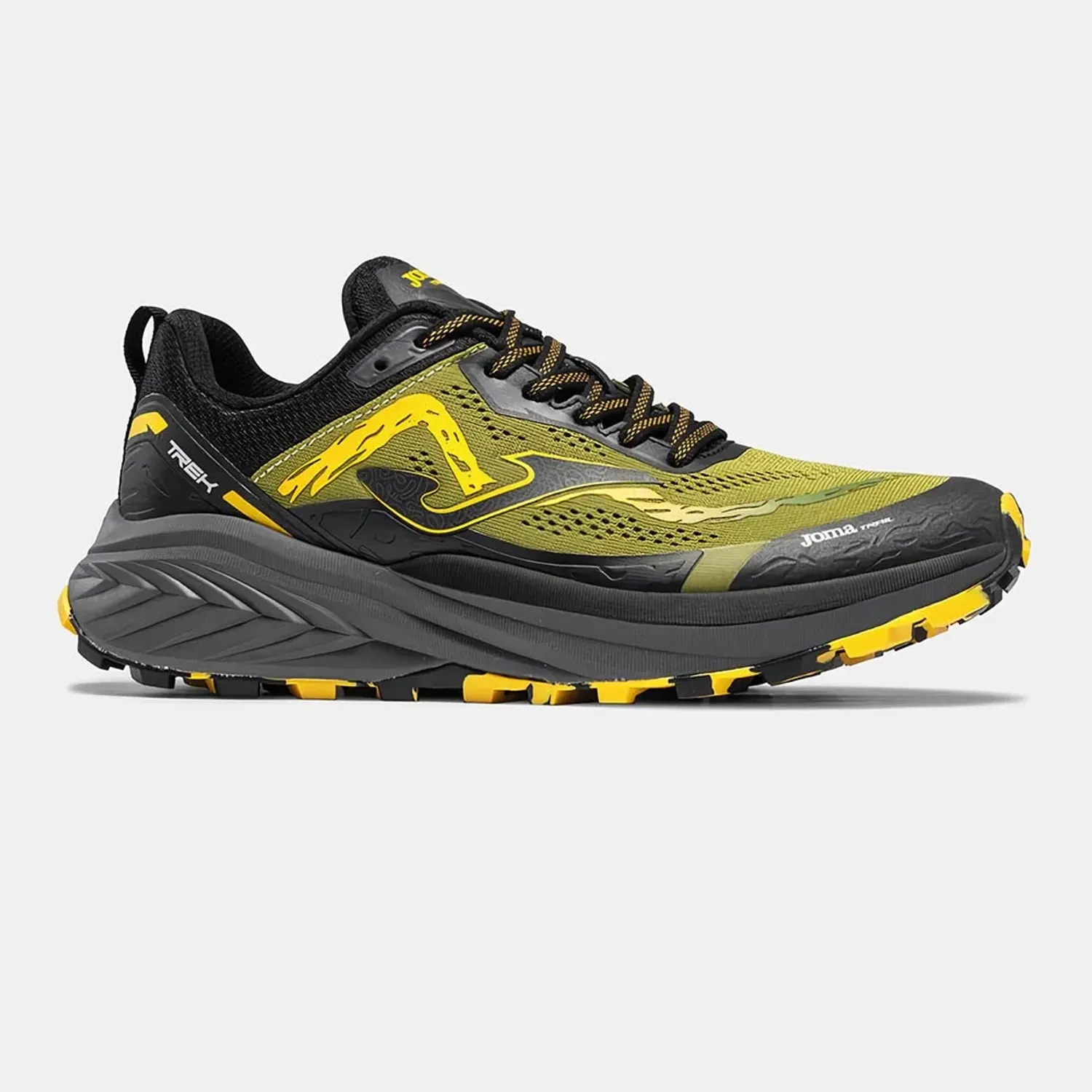 Zapatillas Joma Trail Running Hombre Trek Men 2623 color negro / amarrillo | Platanitos