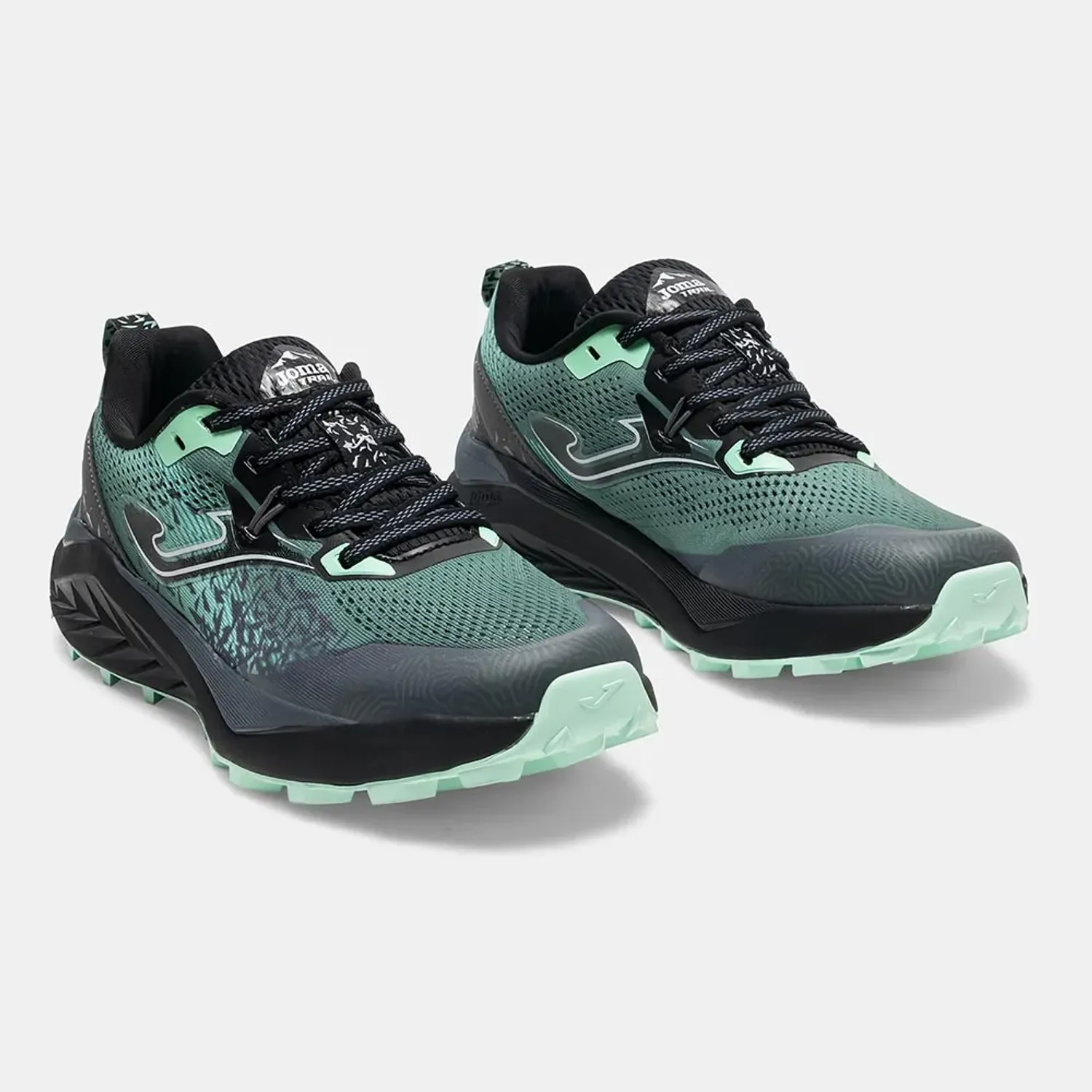 Zapatillas Joma Trail Running Mujer Tundra Lady 2615 color negro / verde | Platanitos