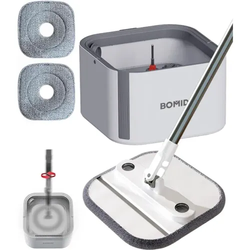 Trapeador Bomidi Giratorio 3 En 1 M20 Limpieza Práctica color blanco | Platanitos