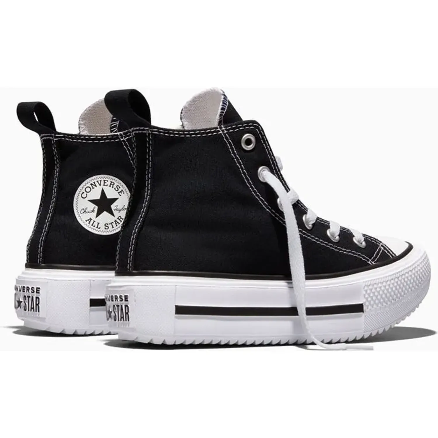Zapatillas Converse Urbanas Niño Chuck Taylor All Star Double Stack Platform color negro | Platanitos