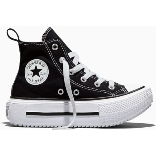 Zapatillas Converse Urbanas Niño Chuck Taylor All Star Double Stack Platform color negro | Platanitos
