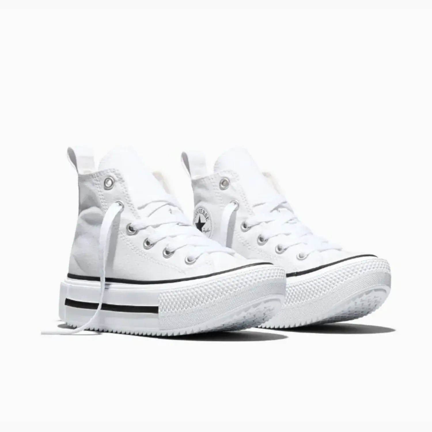 Zapatillas Converse Urbanas Niño Chuck Taylor All Star Double Stack Platform color blanco | Platanitos
