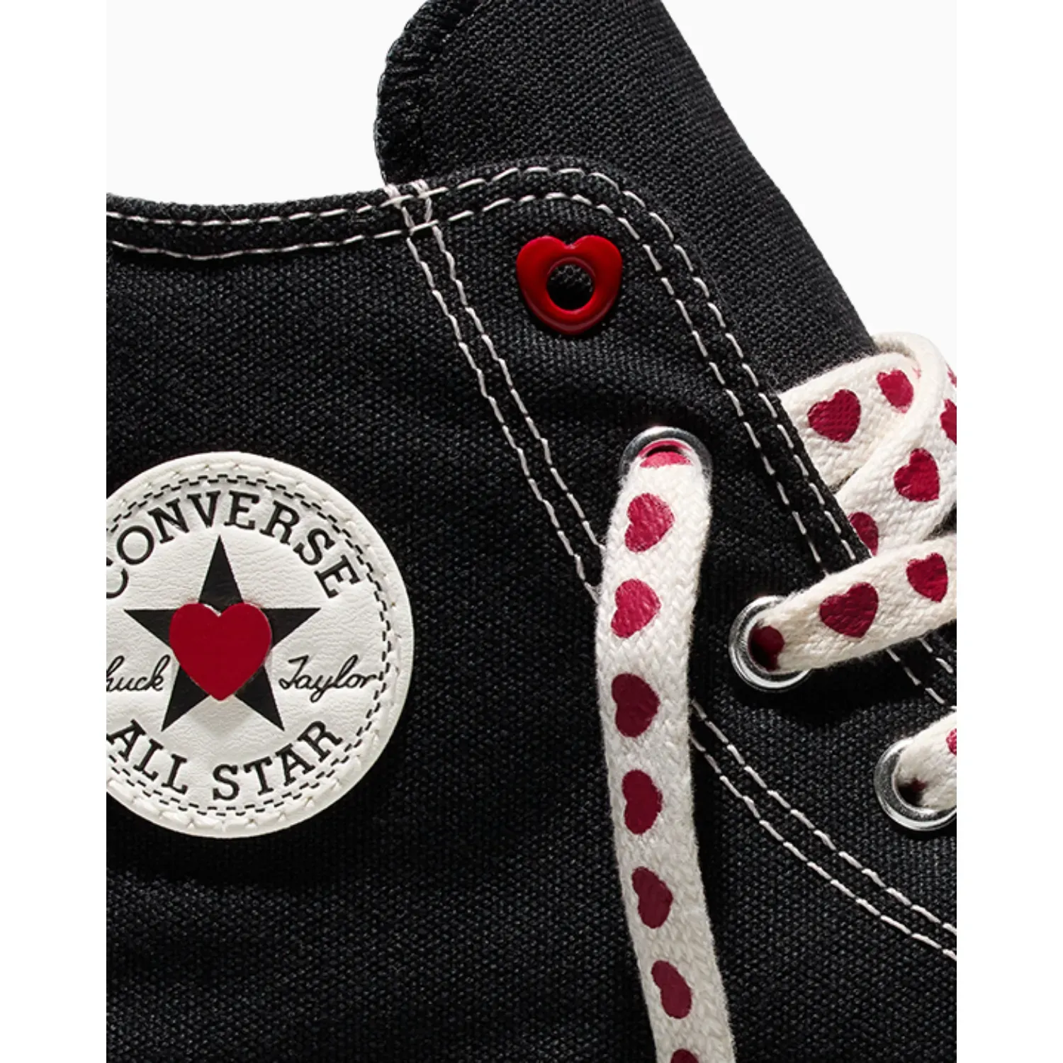 Zapatillas Converse Urbanas Mujer Chuck Taylor All Star Hearts color negro | Platanitos
