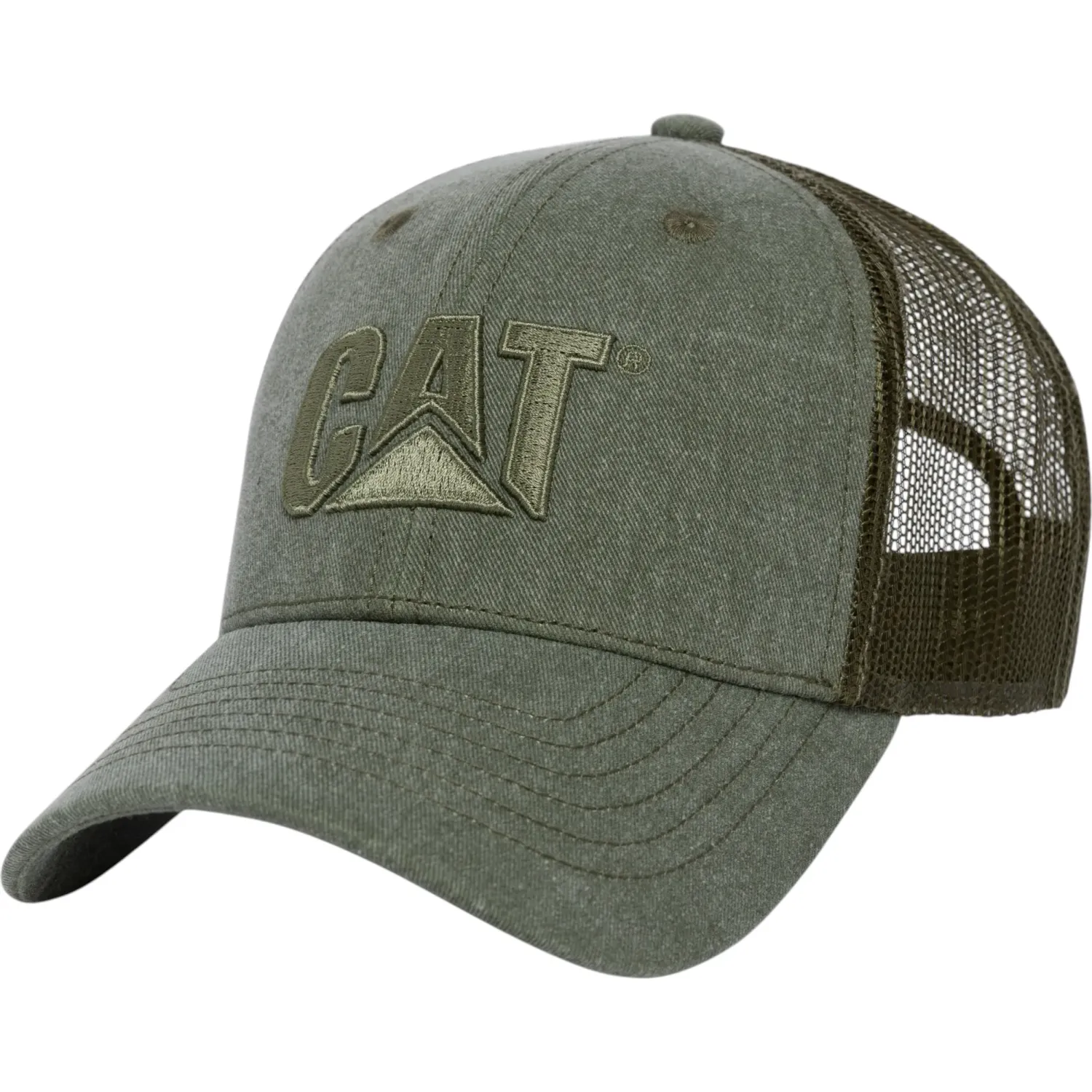 Gorro Cat Deportivo Hombre Pigment Dyed Trucker Cap color verde | Platanitos