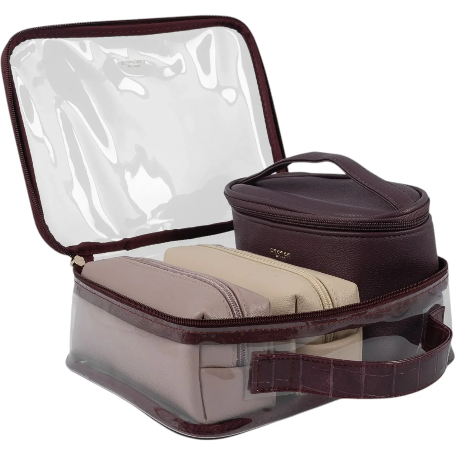 Set Crepier Organizador X4 Lauren Grande color burgundy | Platanitos