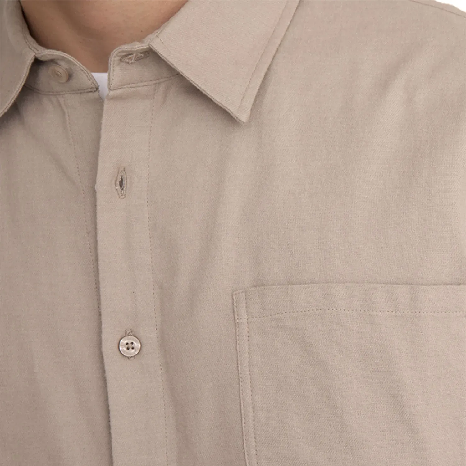 Camisa Converse Manga Larga Hombre Basic Cnvsp26m color beige | Platanitos