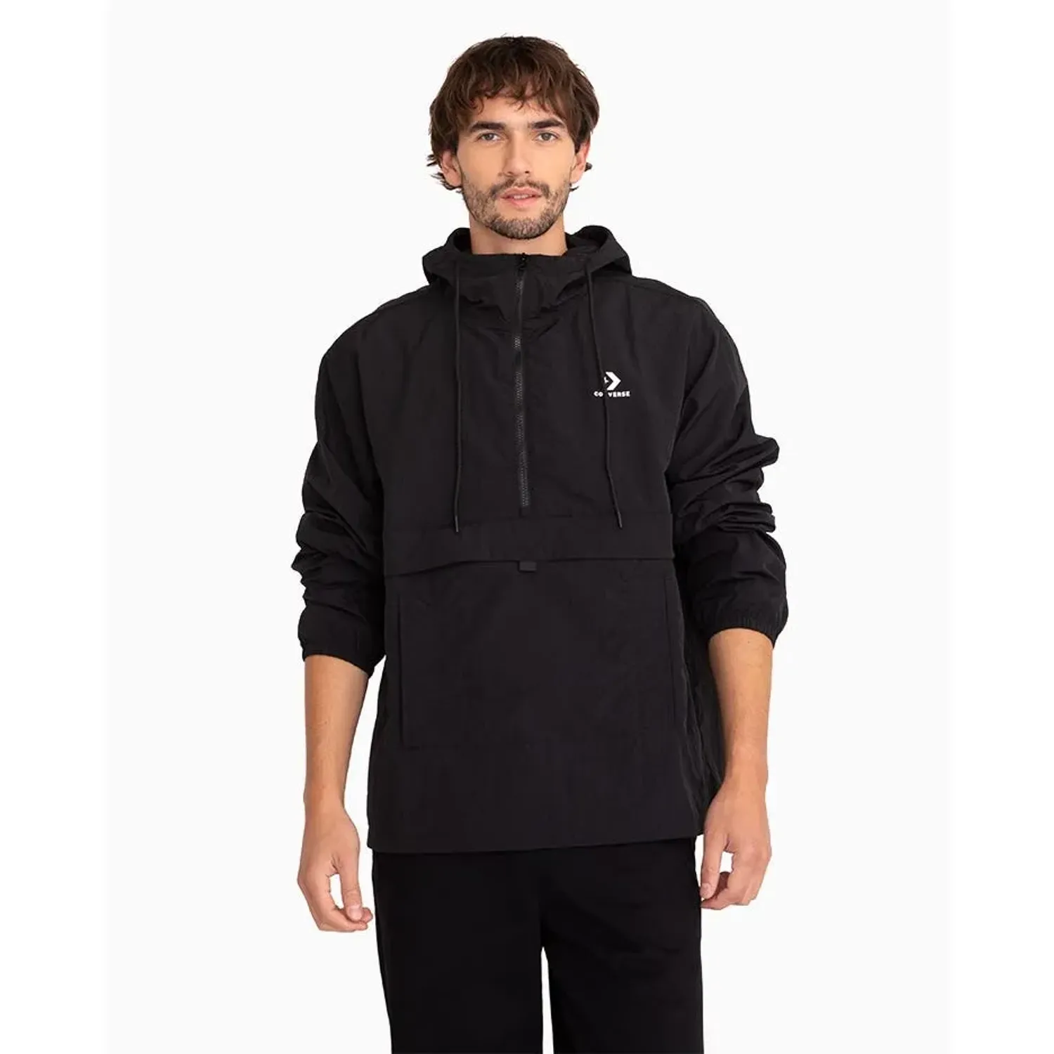 Cortaviento Converse Deportivo Hombre Anorak color negro | Platanitos