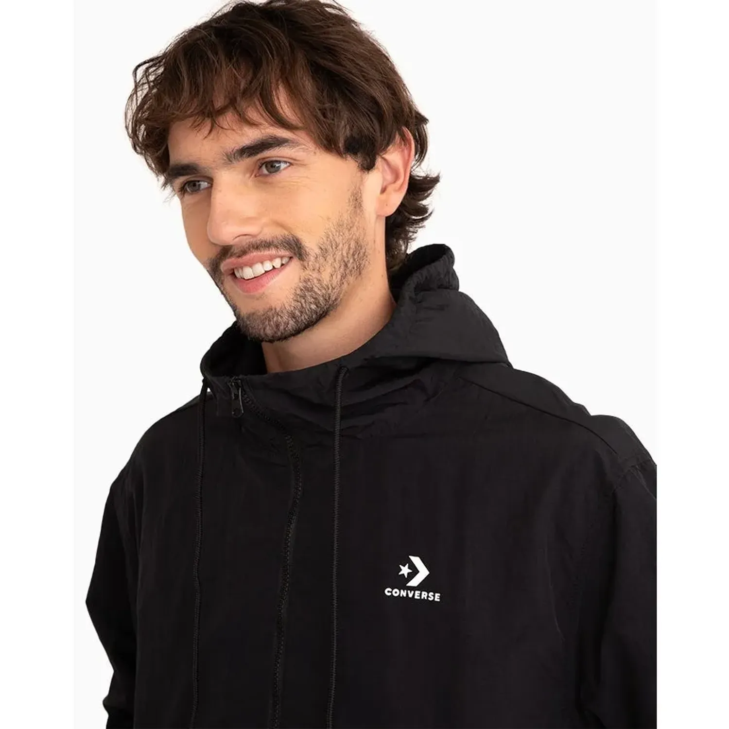 Cortaviento Converse Deportivo Hombre Anorak color negro | Platanitos