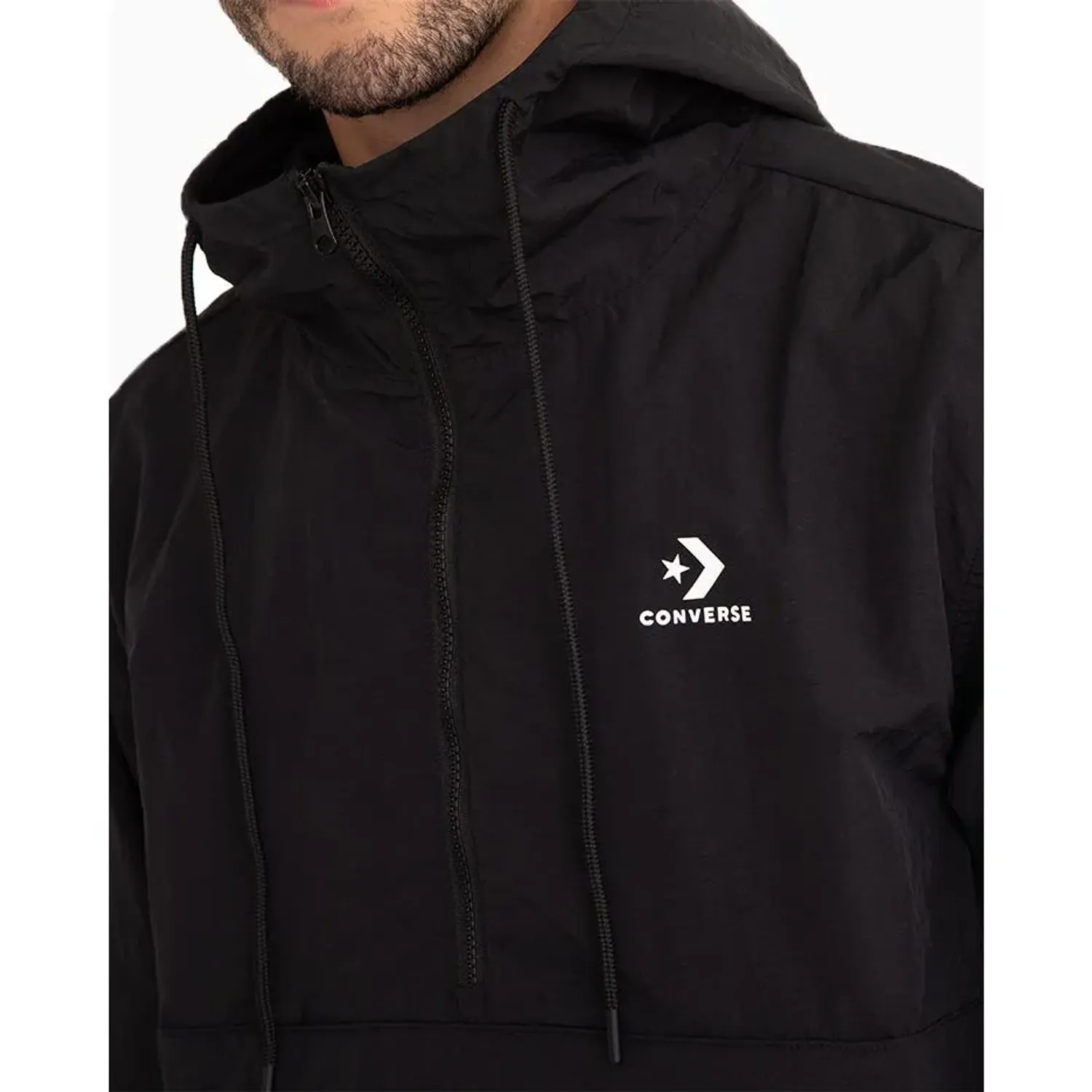 Cortaviento Converse Deportivo Hombre Anorak color negro | Platanitos