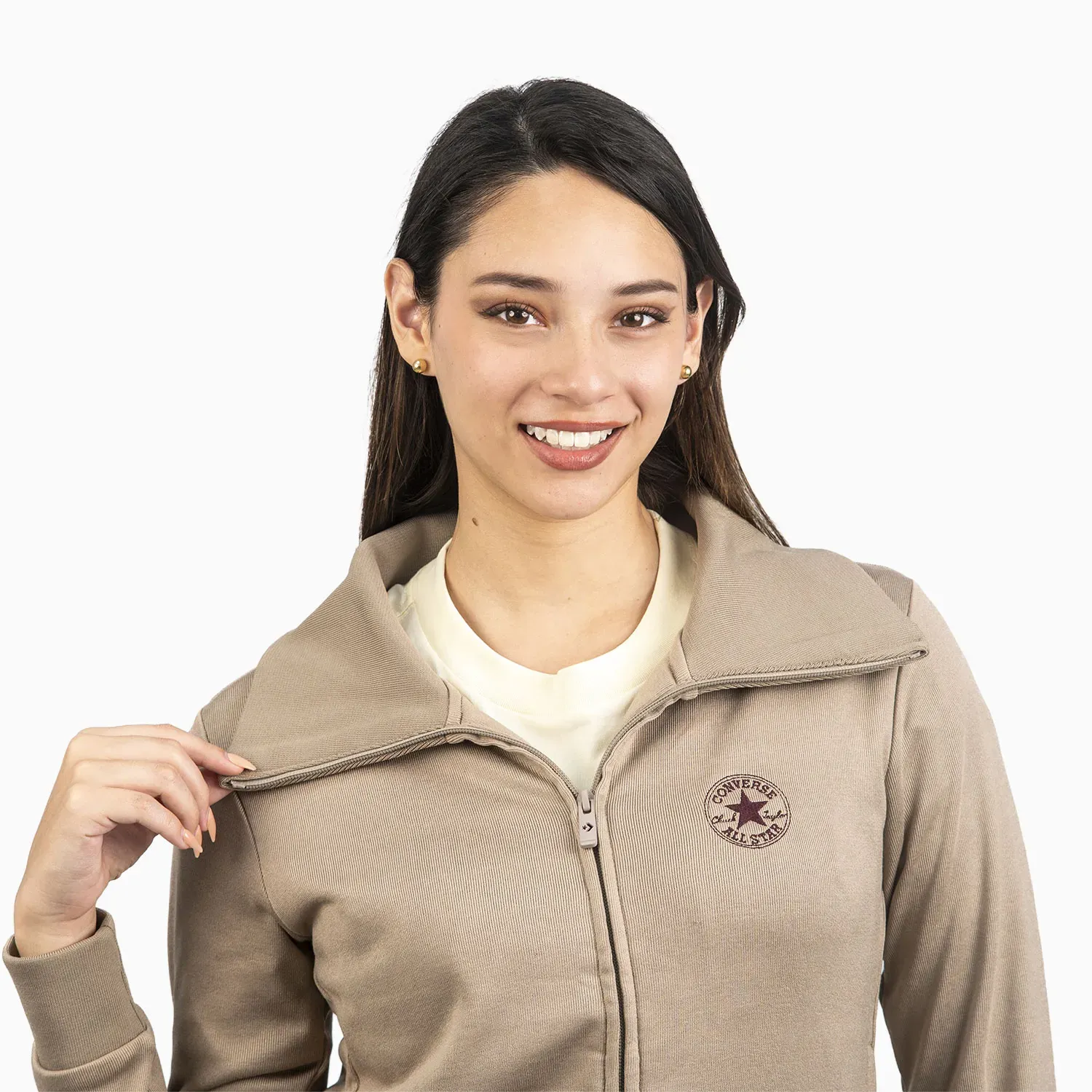 Casaca Converse Deportiva Mujer Urban Muse color beige | Platanitos