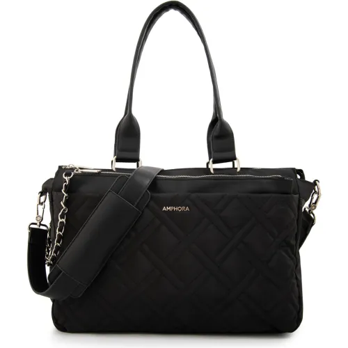 Cartera Amphora Porta Laptop Mujer Gambia color negro | Platanitos