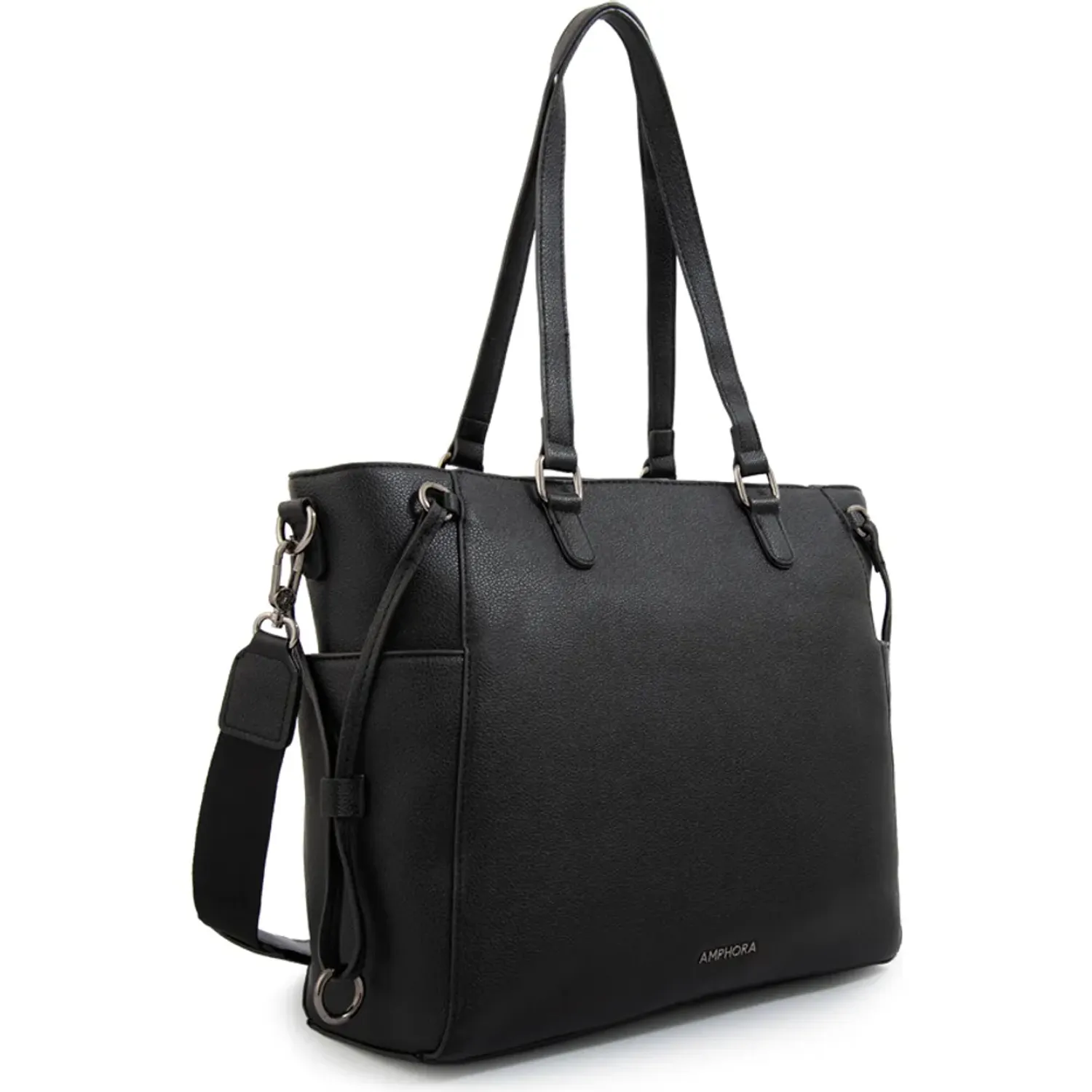 Cartera Amphora Porta Laptop Mujer Romina color negro | Platanitos