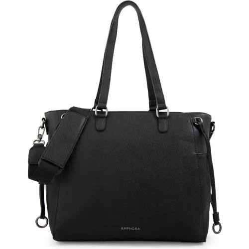 Cartera Amphora Porta Laptop Mujer Romina color negro | Platanitos