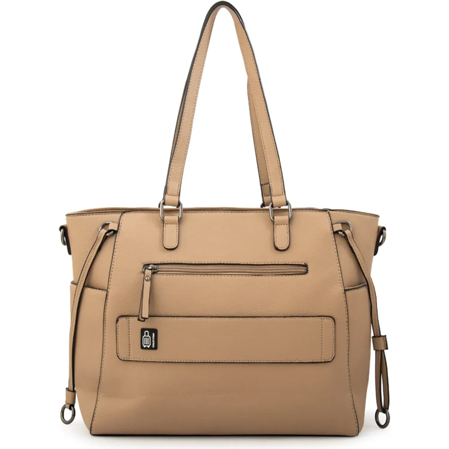 Cartera Amphora Porta Laptop Mujer Romina color beige oscuro | Platanitos
