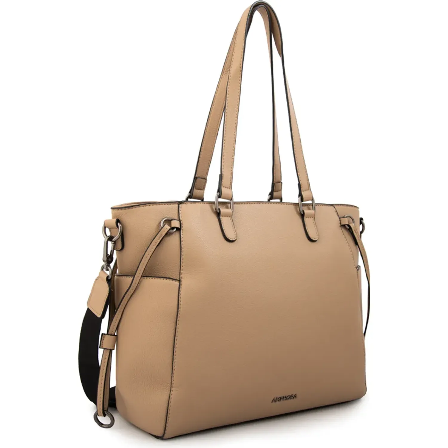 Cartera Amphora Porta Laptop Mujer Romina color beige oscuro | Platanitos