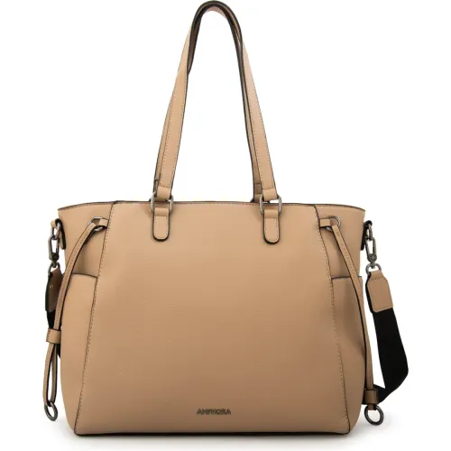 Cartera Amphora Porta Laptop Mujer Romina color beige | Platanitos