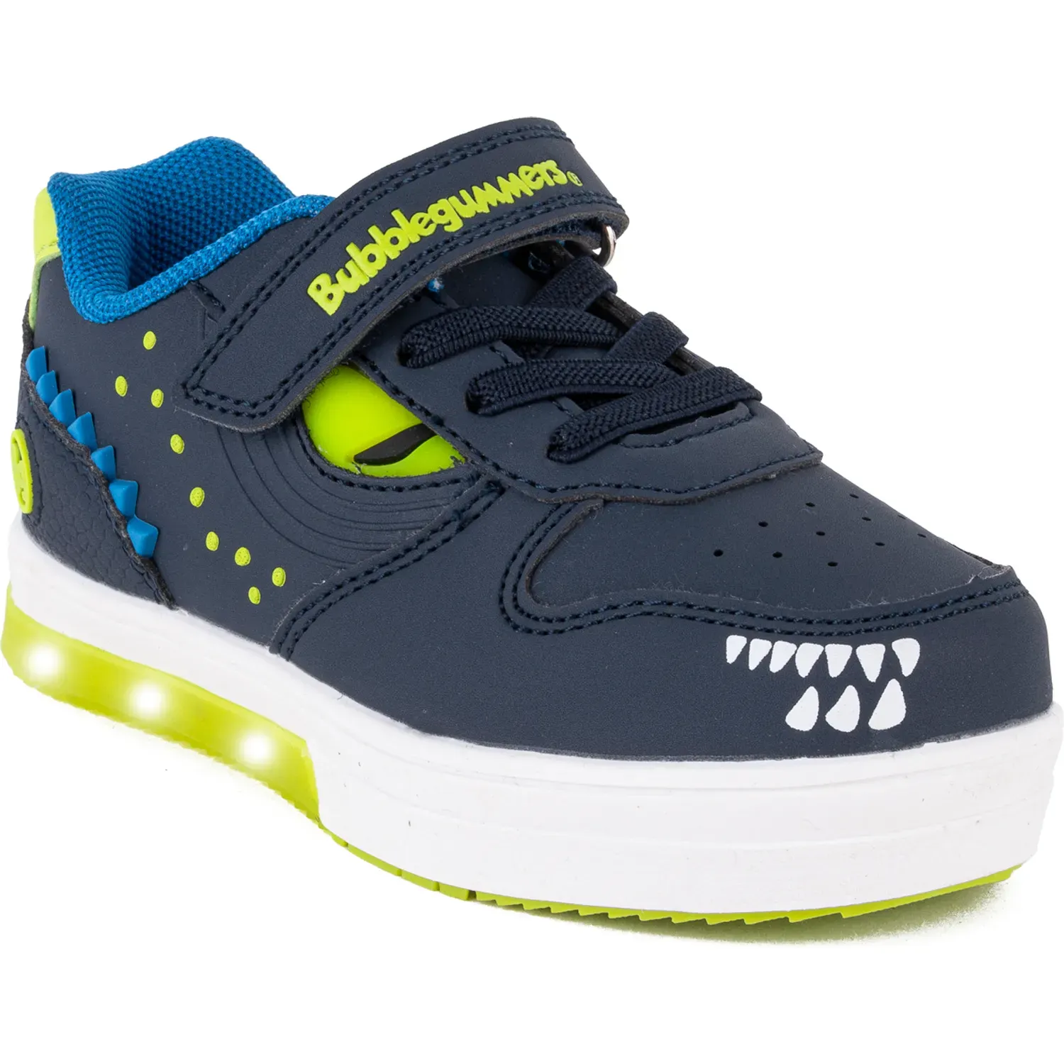 Zapatillas Bubble Gummers Urbanas Con Luces Niños Neón color navy-lima green | Platanitos