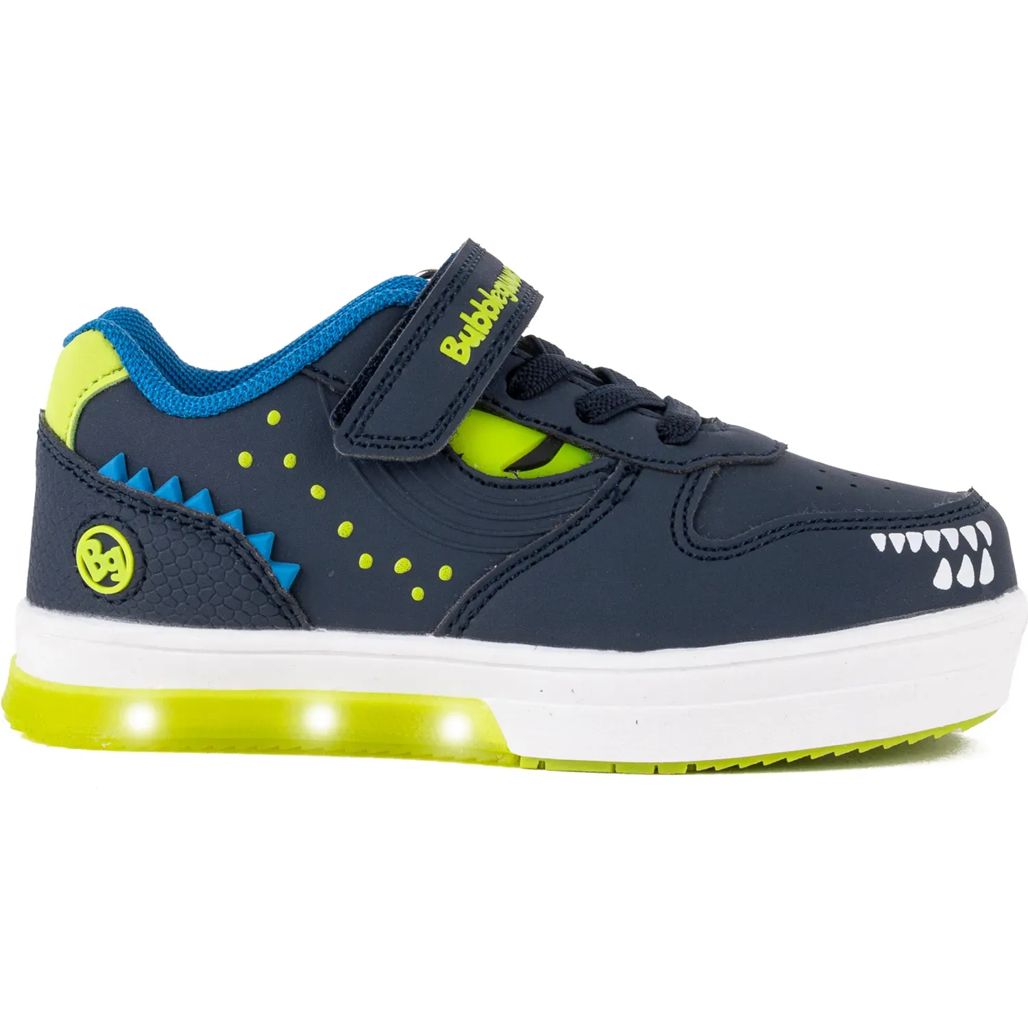 Zapatillas Bubble Gummers Urbanas Con Luces Niños Neón color navy-lima green | Platanitos