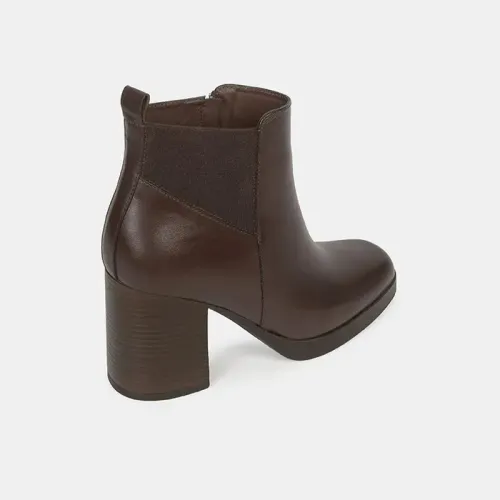 Bata Botin De Vestir Mujer De Cuero Cala