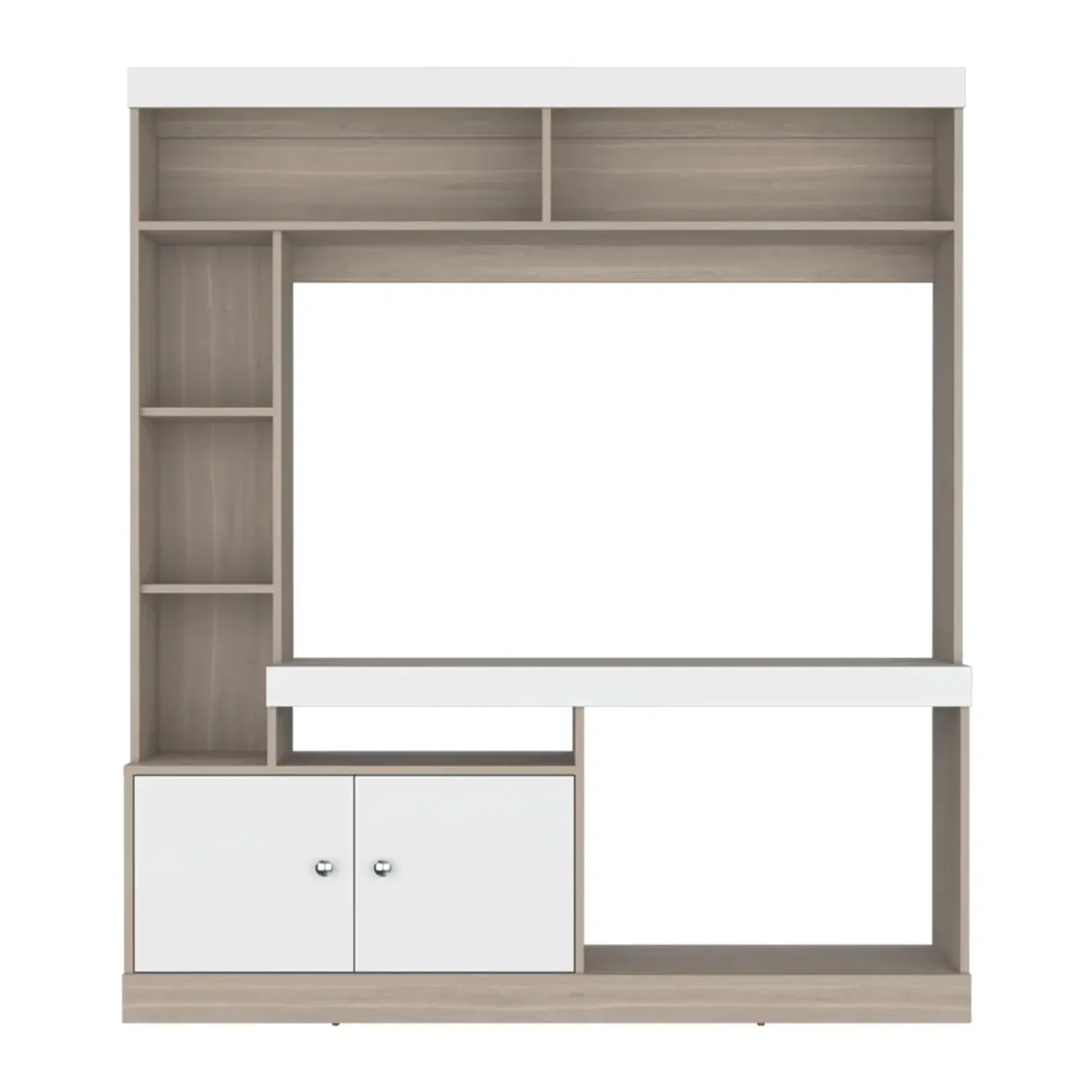 TUHOME Estante Tuhome Tv65, 2 Puertas Dante color bardolino y blanco | Platanitos