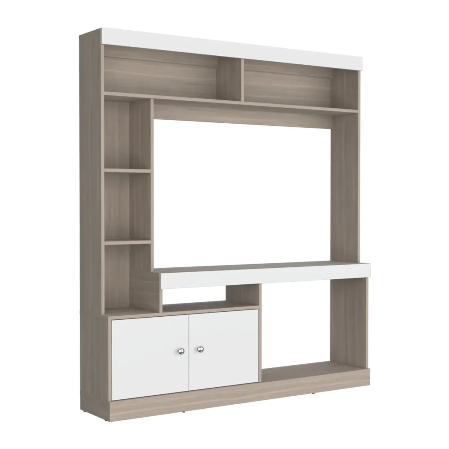TUHOME Estante Tuhome Tv65, 2 Puertas Dante color bardolino y blanco | Platanitos