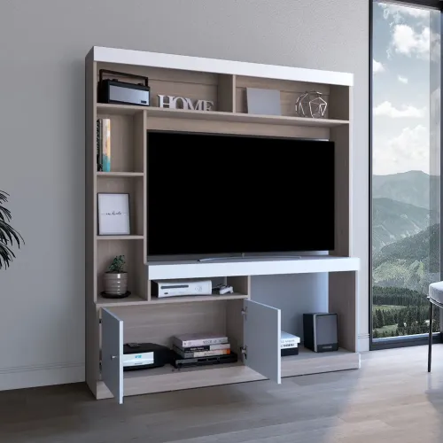 TUHOME Estante Tv65, 2 Puertas Dante