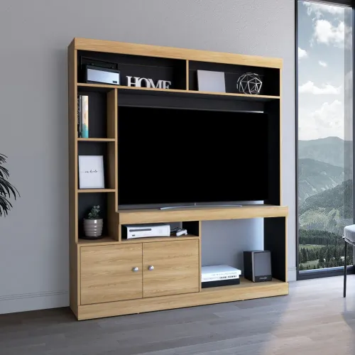 TUHOME  Estante Tv65, 2 Puertas Dante