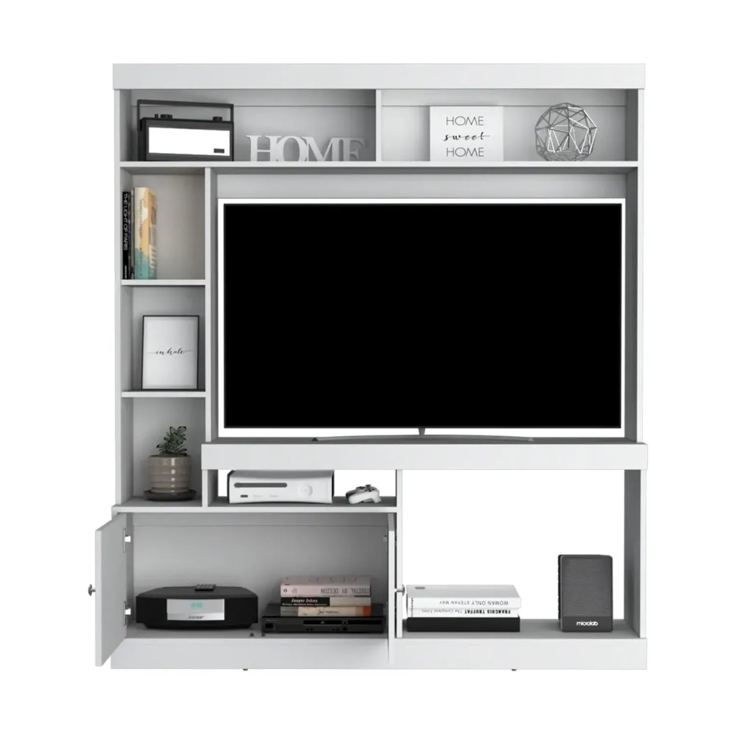 Estante Tuhome Tv65, 2 Puertas Dante color blanco | Platanitos