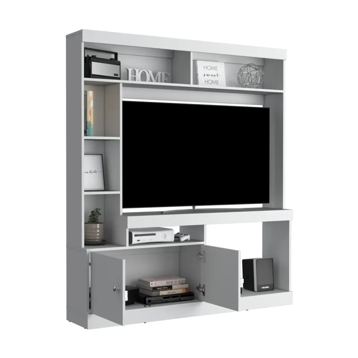 Estante Tuhome Tv65, 2 Puertas Dante color blanco | Platanitos