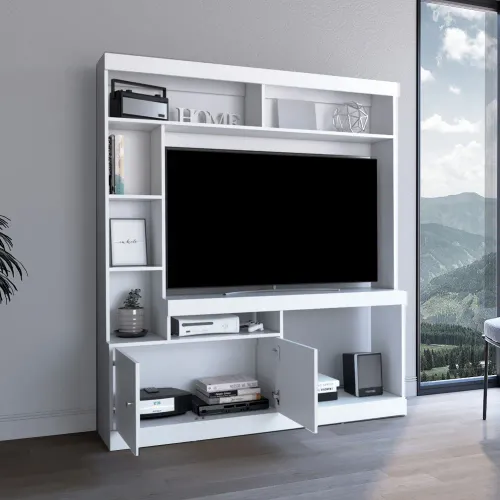 TUHOME Estante Tv65, 2 Puertas Dante