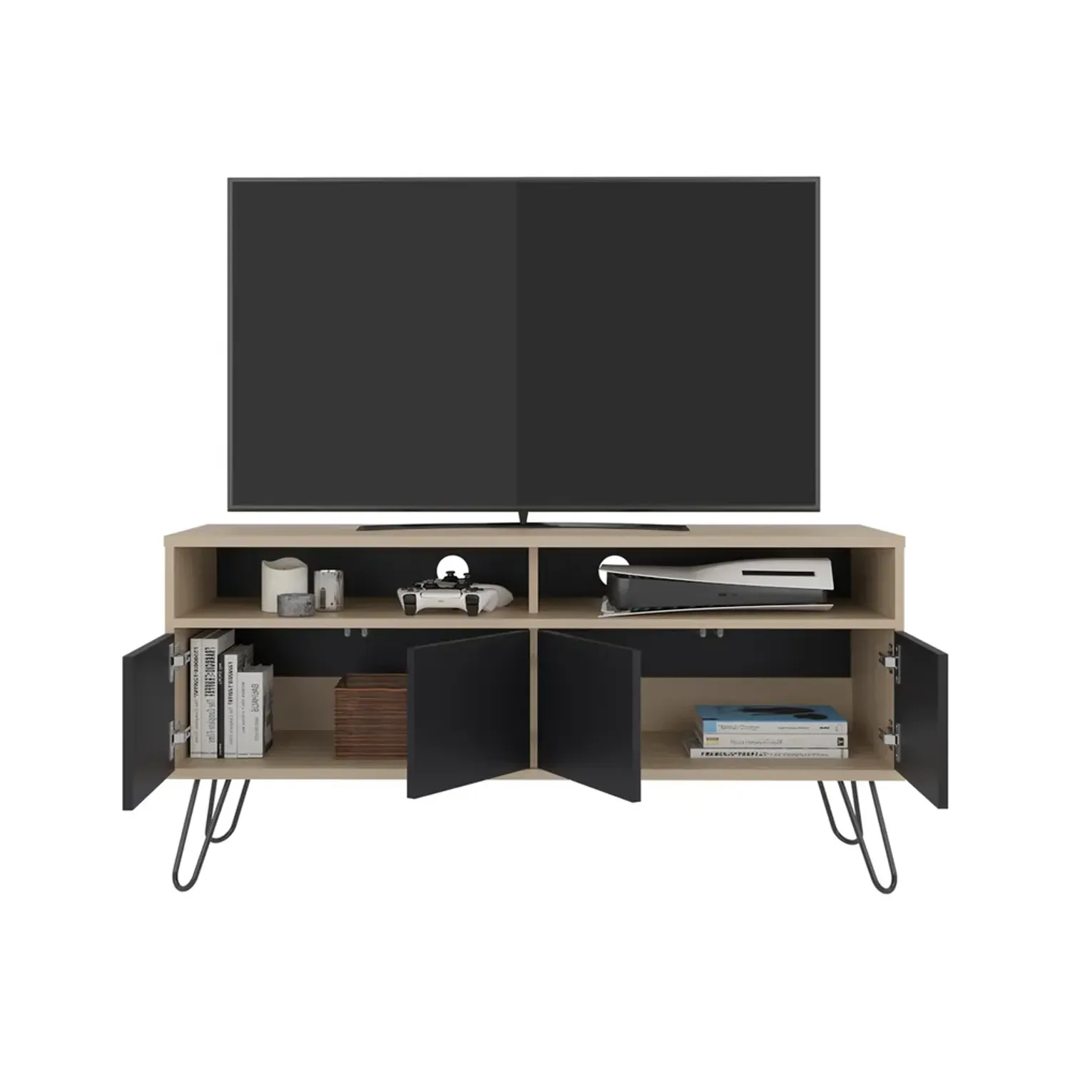 Rack Tuhome Tv55,  4 Puertas Vassel color cartagena y wengue | Platanitos