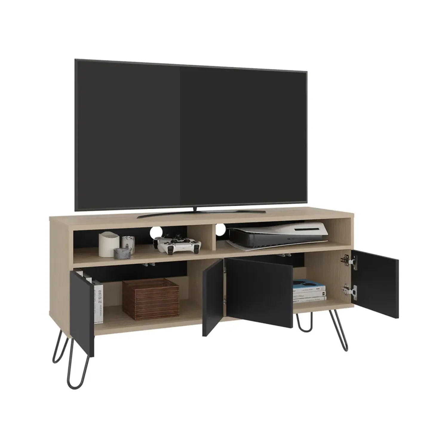 Rack Tuhome Tv55,  4 Puertas Vassel color cartagena y wengue | Platanitos