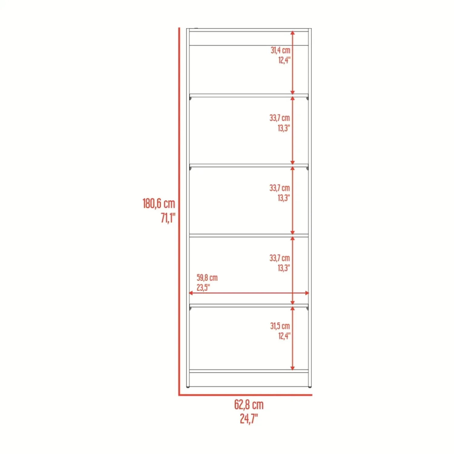 Estante Tuhome Home-E M3 5 Niveles color milan y blanco | Platanitos