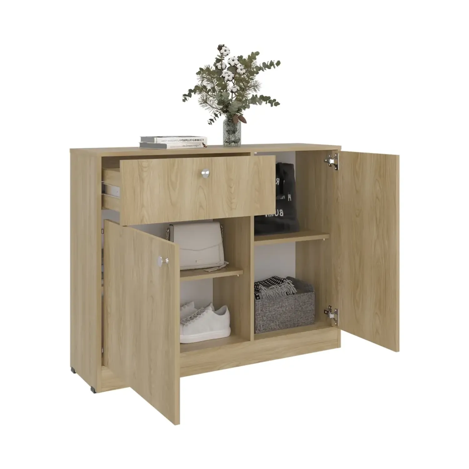 Comoda Tuhome 1 Cajon 2 Puertas Praga color fresno | Platanitos