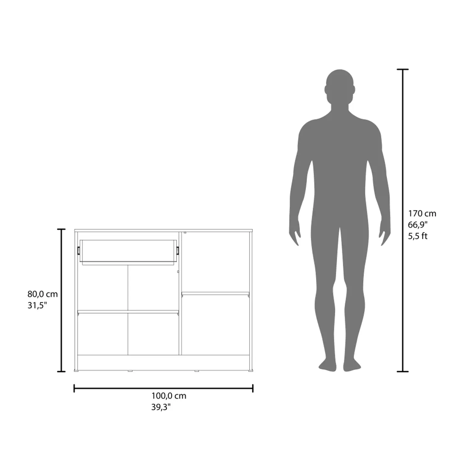 Comoda Tuhome 1 Cajon 2 Puertas Praga color fresno | Platanitos