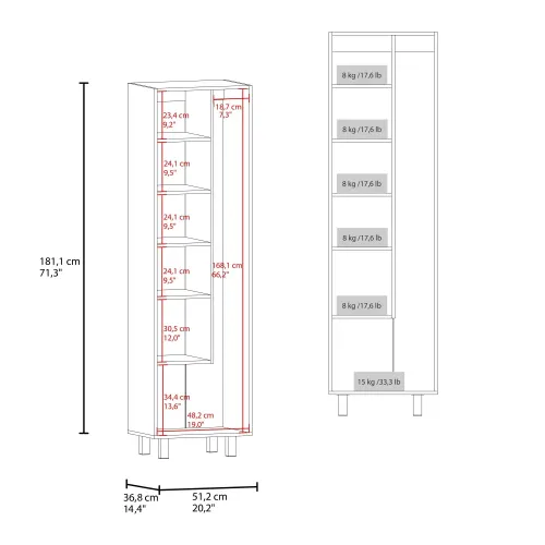 TUHOME Mueble De Aseo 2 Puertas Nala