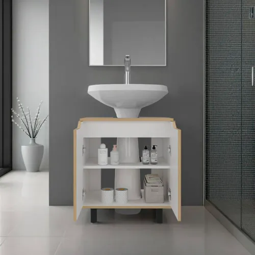 TUHOME Mueble Para Lavamanos 2 Puertas Marlo