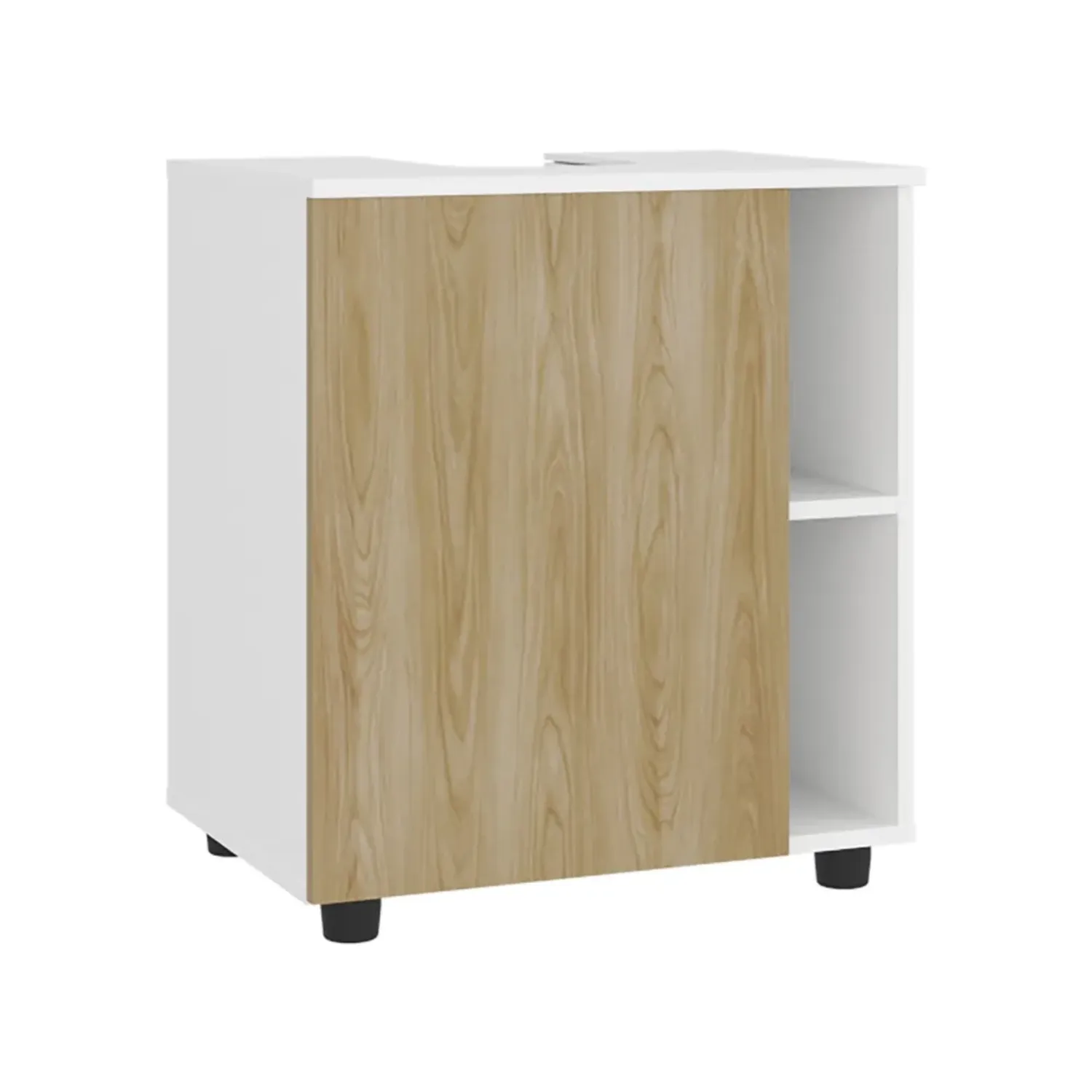 Mueble Tuhome Para Lavamanos 1 Puerta Pascuale color blanco y fresno | Platanitos