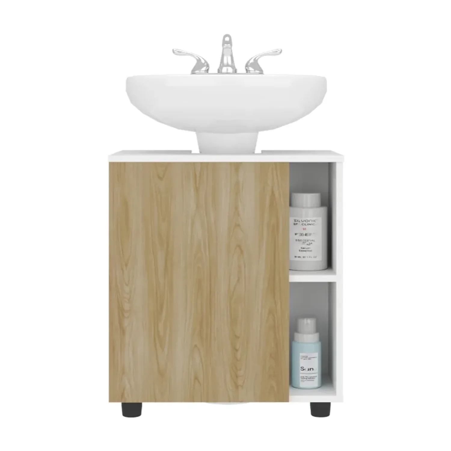 Mueble Tuhome Para Lavamanos 1 Puerta Pascuale color blanco y fresno | Platanitos