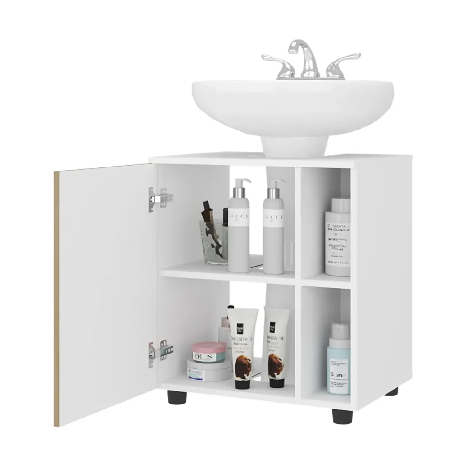 Mueble Tuhome Para Lavamanos 1 Puerta Pascuale color blanco y fresno | Platanitos
