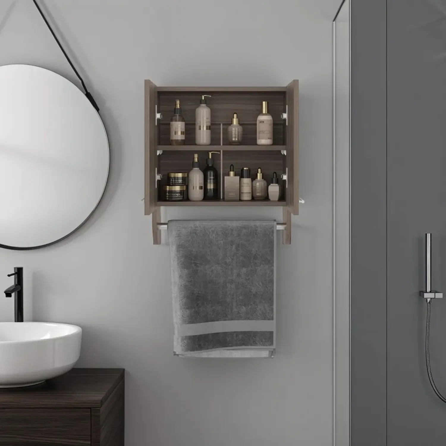 Botiquin Tuhome 2 Puertas Bath color avellana | Platanitos