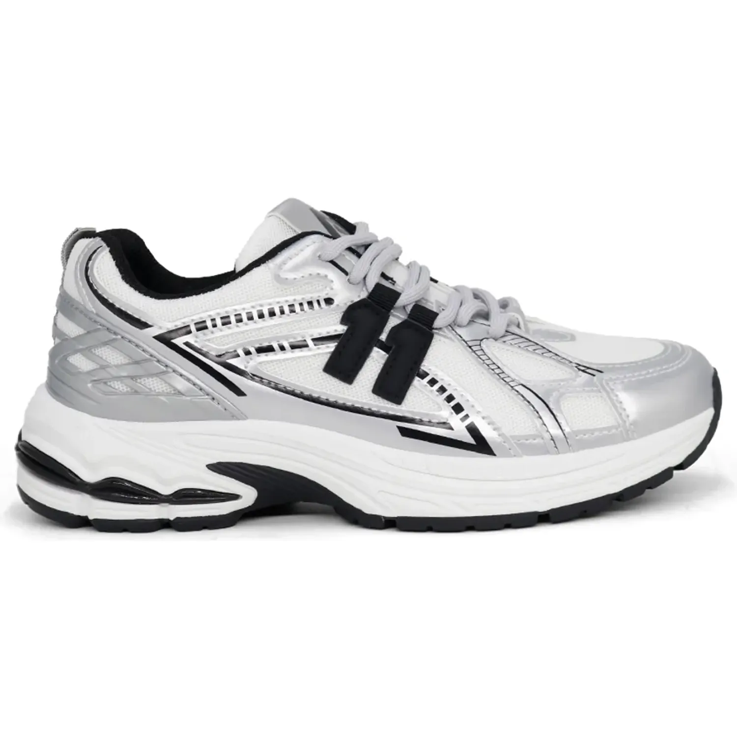 Zapatillas Ariana Running Mujer 1142-26q2 -P color plata / negro | Platanitos