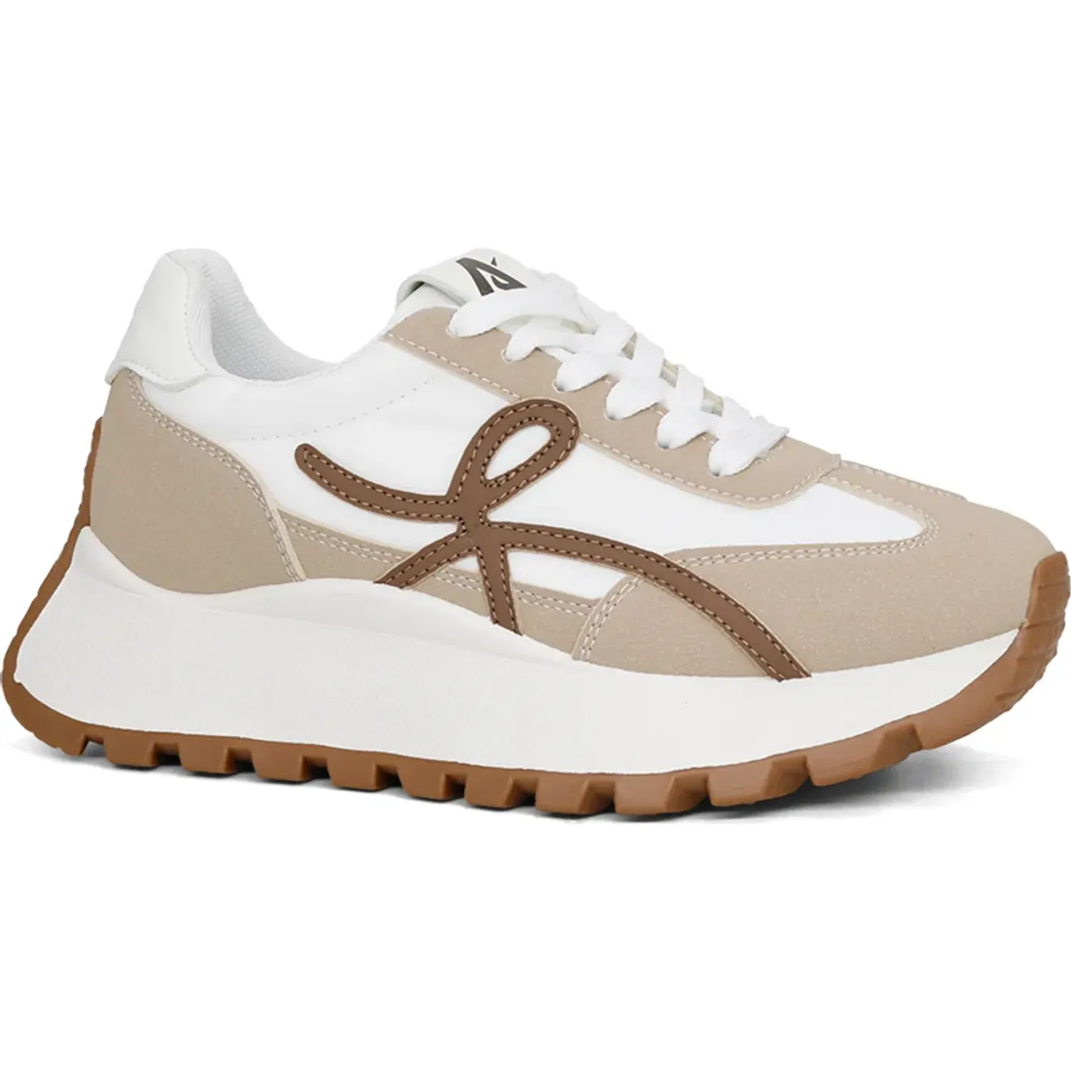 Zapatillas Ariana Urbanas Mujer 7257-26q2 color beige | Platanitos