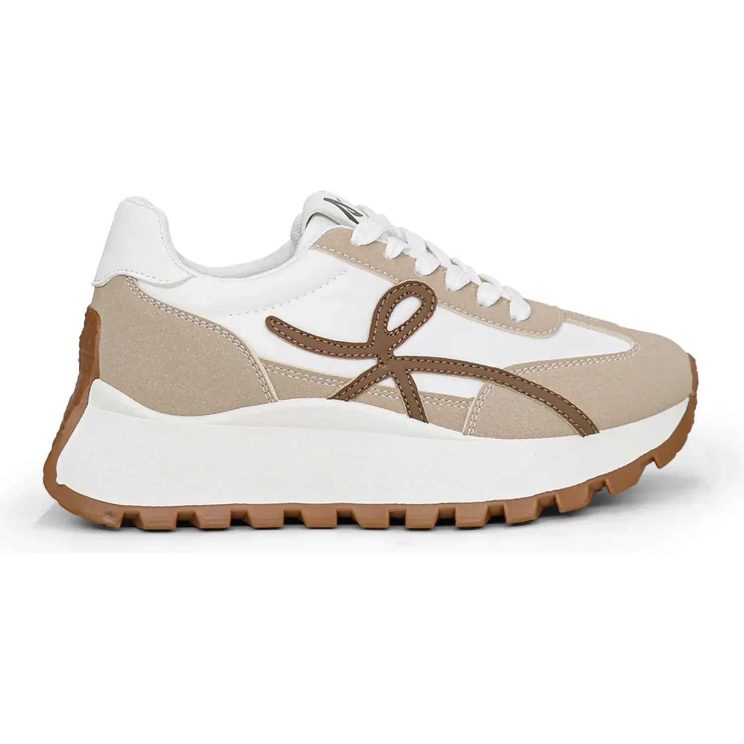 Zapatillas Ariana Urbanas Mujer 7257-26q2 color beige | Platanitos