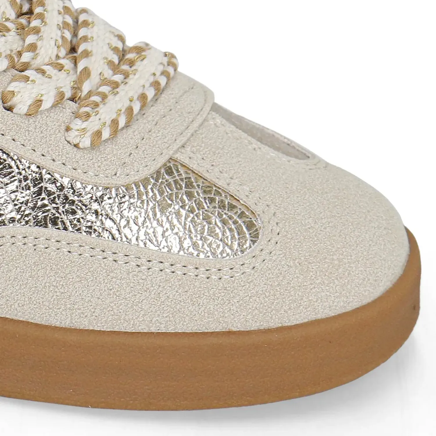ARIANA Zapatillas Ariana Urbanas Mujer 7840-26q2 color beige/oro | Platanitos