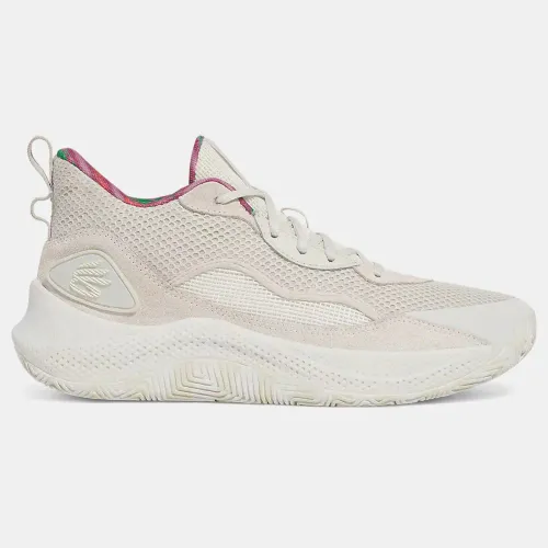Zapatilla Under Armour De Basquet Hombre Curry 3z 24 Suede color blanco | Platanitos