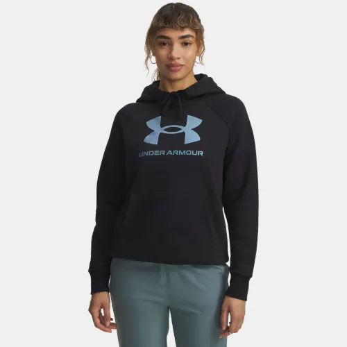Polera Under Armour Training Mujer Rival Flc Shimmer color negro | Platanitos
