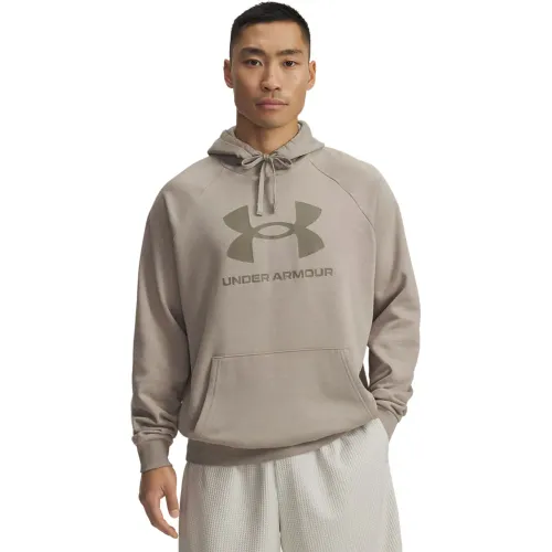 Polera Under Armour Training Hombre Rival Fleece Logo color beige | Platanitos